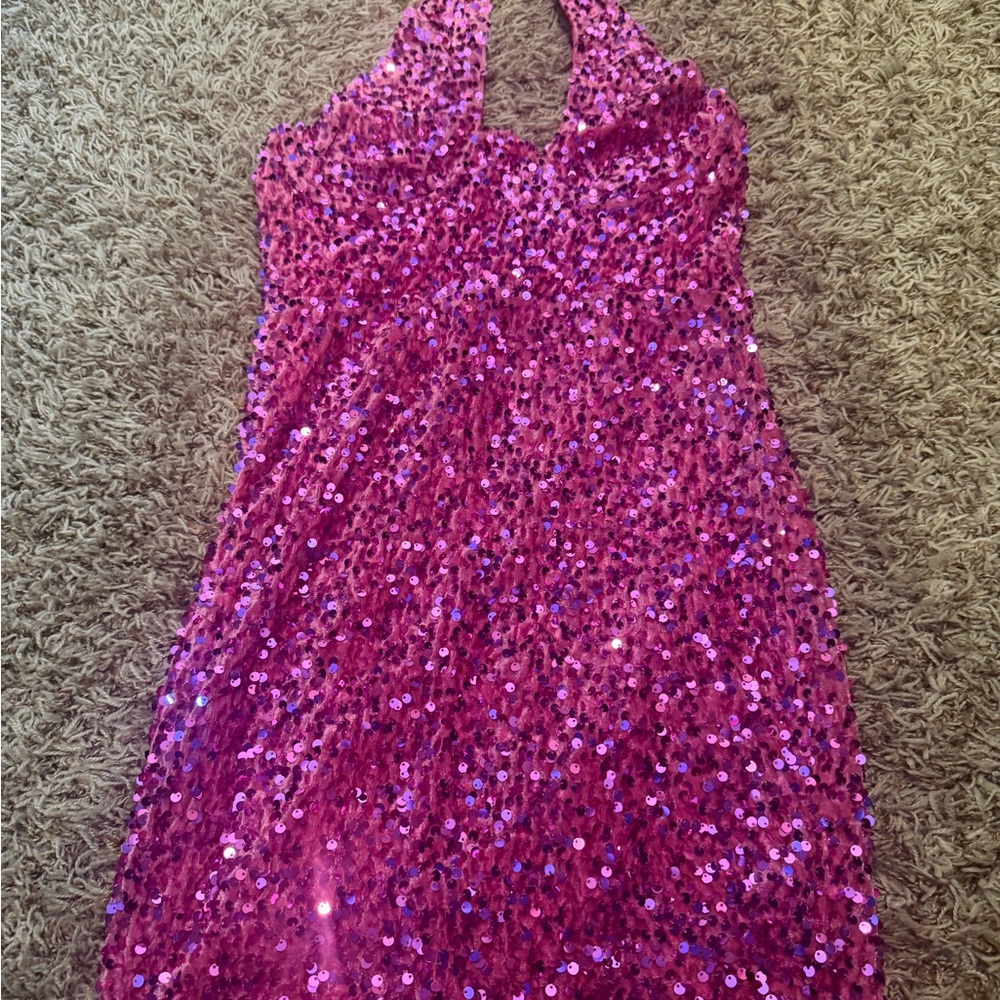 Fashion Nova Vibrant Pink Backless Dress